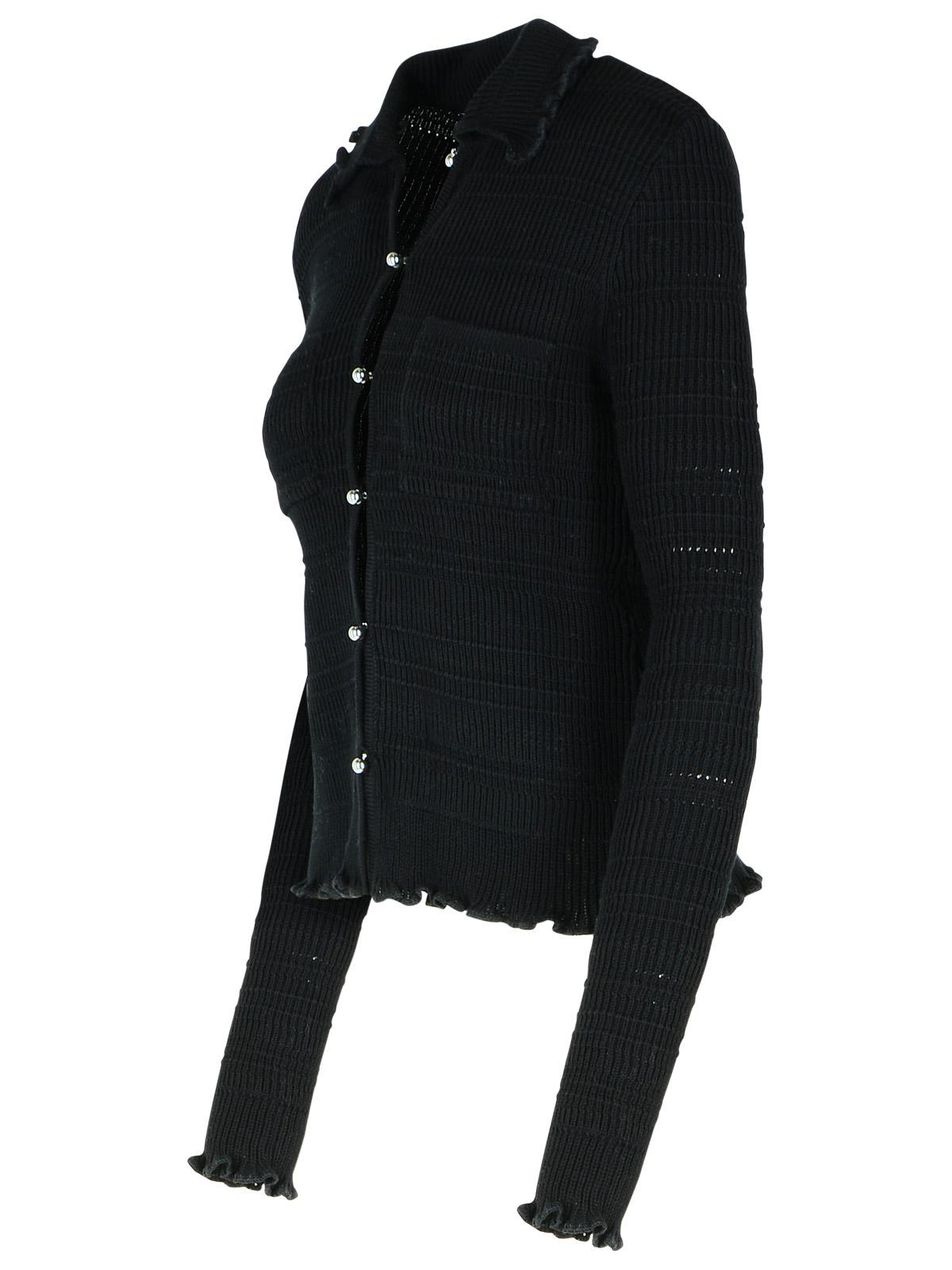 Lanvin 'Ribbed' Black Cotton Cardigan Women - 2
