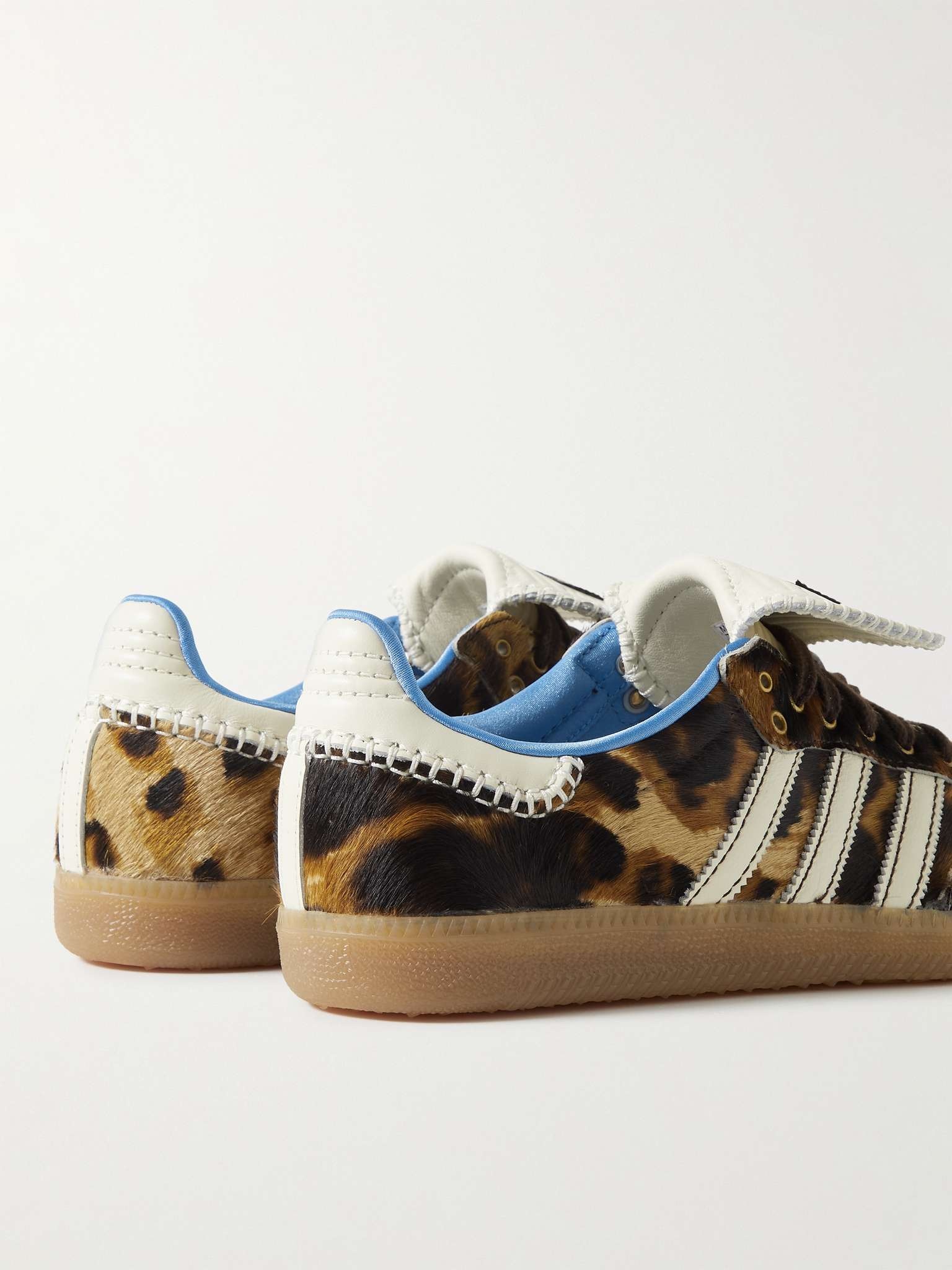 + Wales Bonner Samba Leather-Trimmed Leopard-Print Calf Hair Sneakers - 5