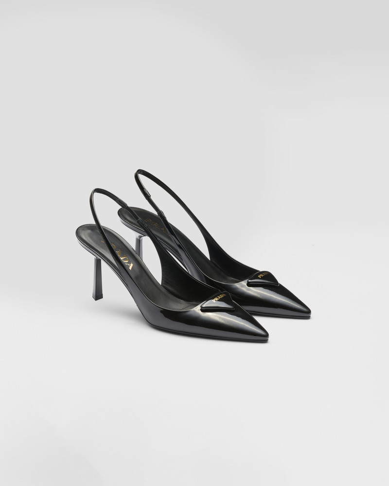 Patent leather slingback pumps 1