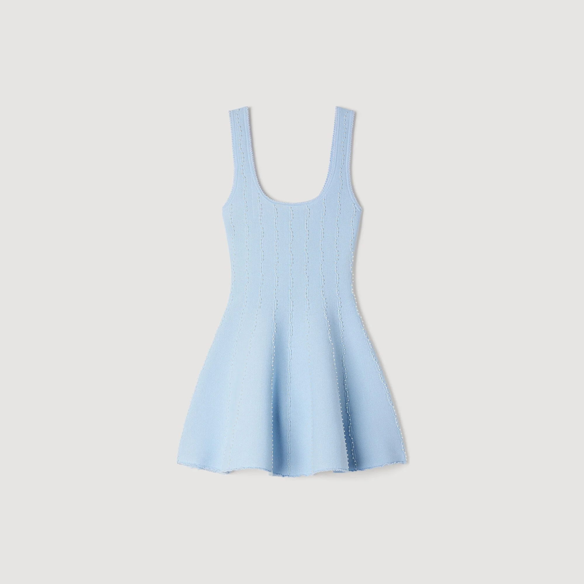 BEADED KNIT MINI DRESS - 1