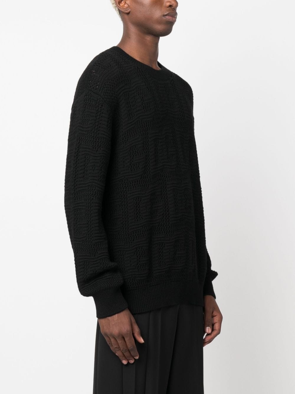 logo-jacquard virgin-wool jumper - 3