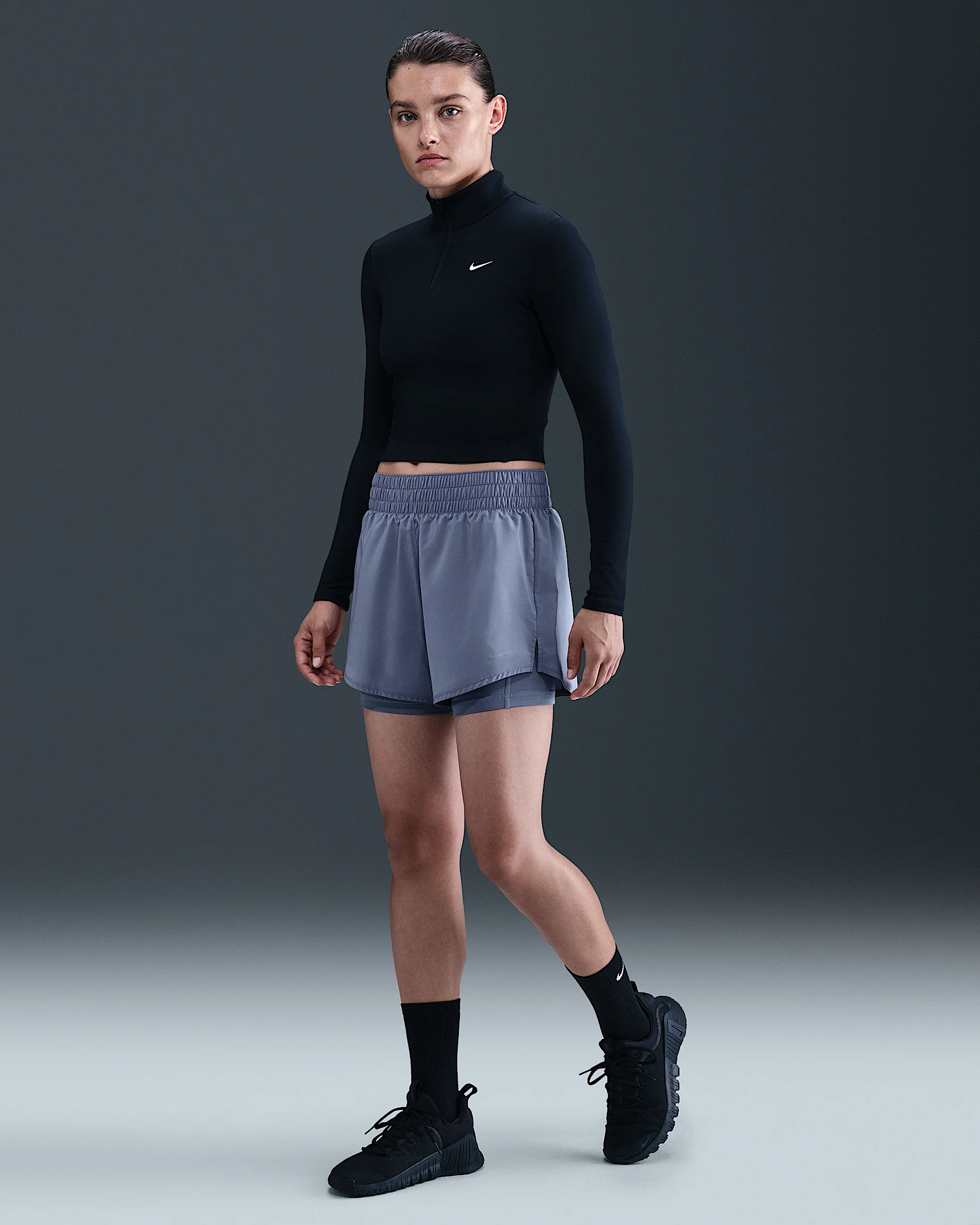 Nike One Women's Dri-FIT High-Waisted 3" 2-in-1 Shorts - 1