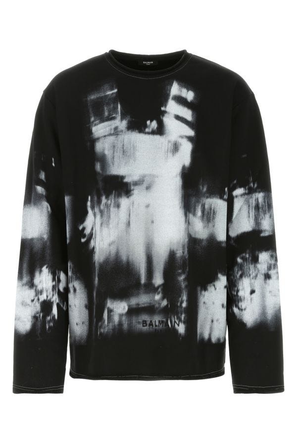 Printed cotton oversize sweatshirt - 1