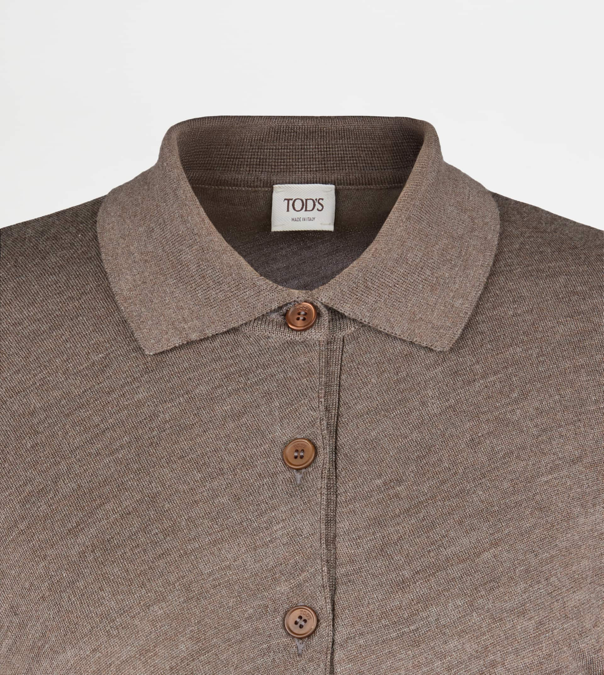 DRESS IN SILK BLEND KNIT - BROWN - 7
