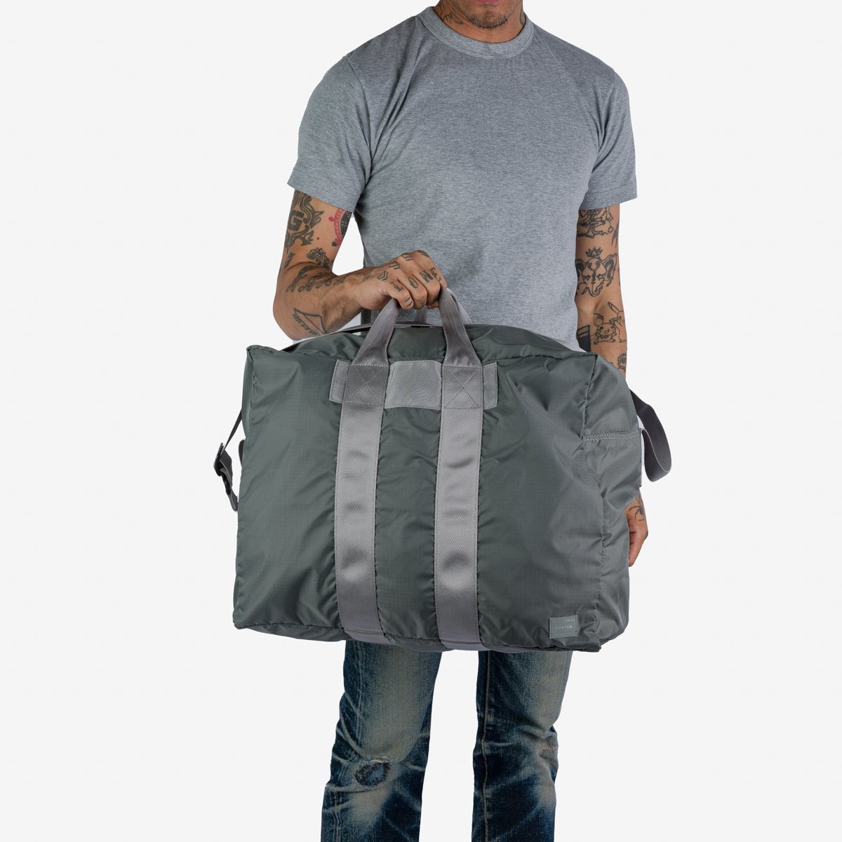 POR-FLEX-DUFF-GRY Porter - Yoshida & Co. - Flex 2Way Duffle Bag - Gray - 7
