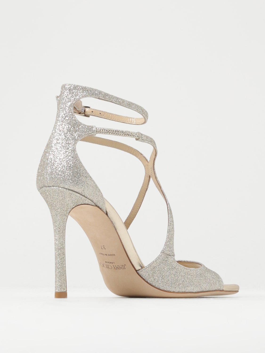 Jimmy Choo Azia laminated leather sandals - 3