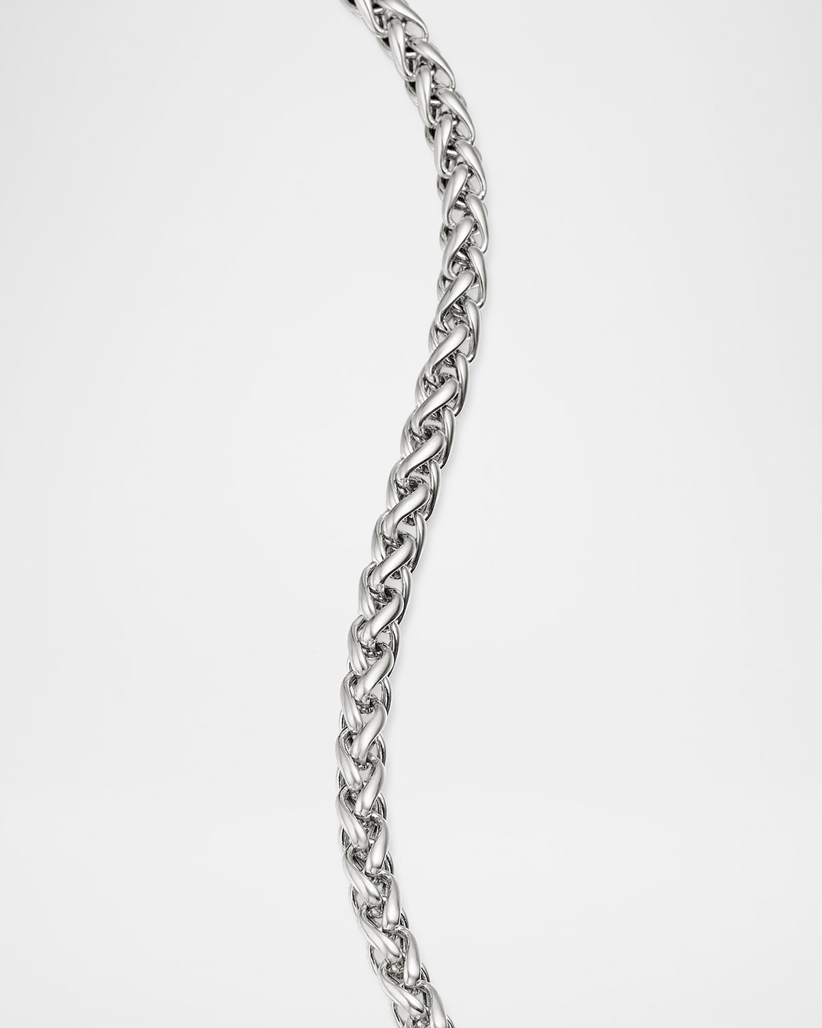 Men's Wheat Chain Bracelet in Silver, 4mm - 7