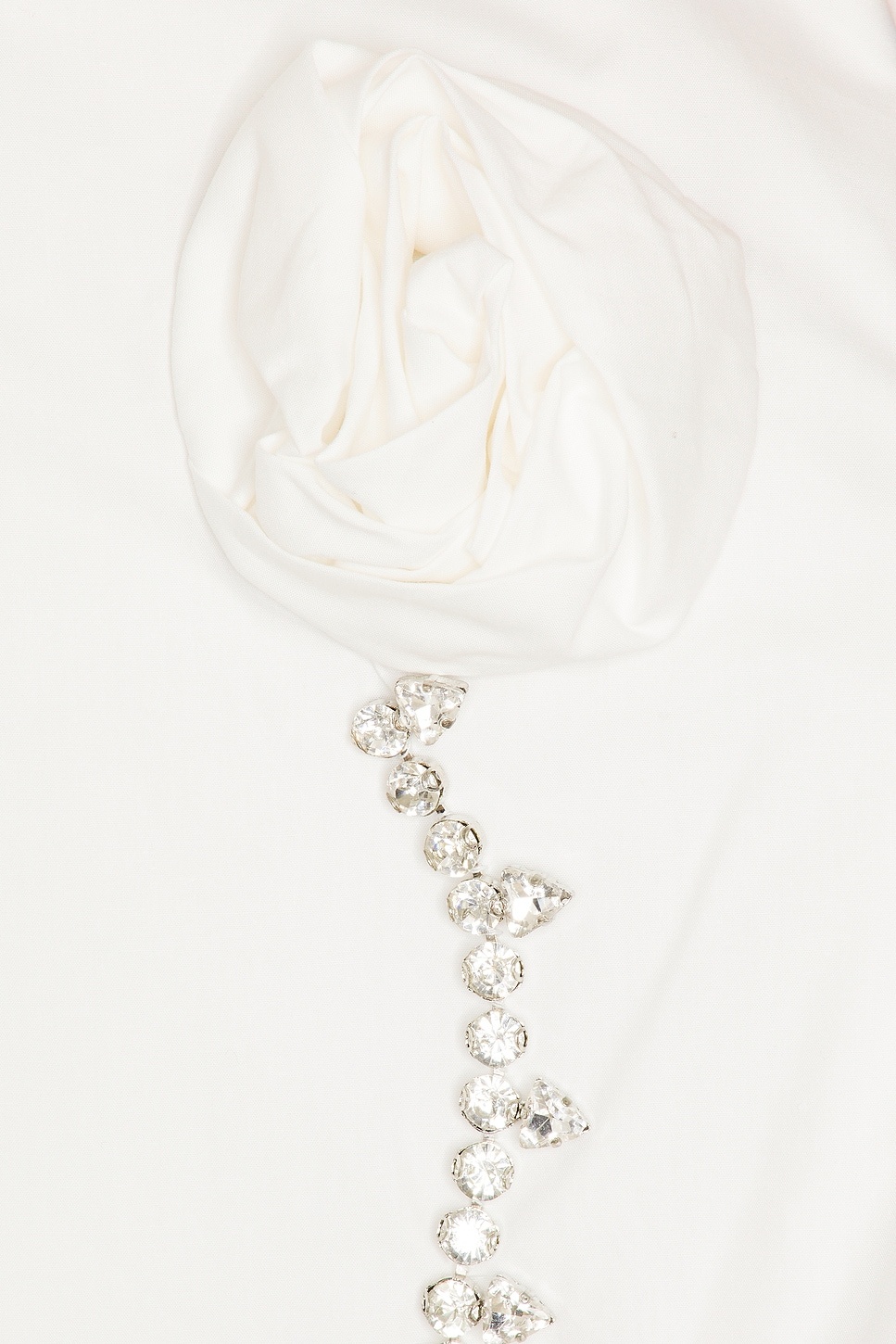 Crystal Rosette Poplin Cropped Shirt - 6