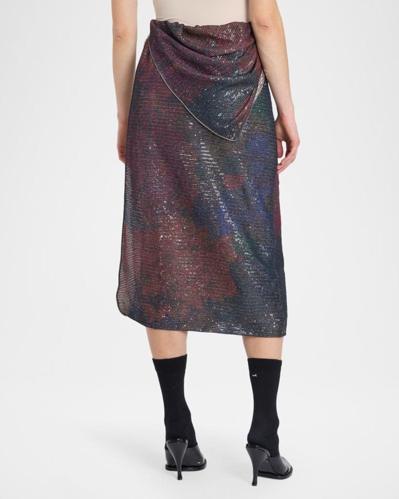 Sequined Draped Midi Skirt 3