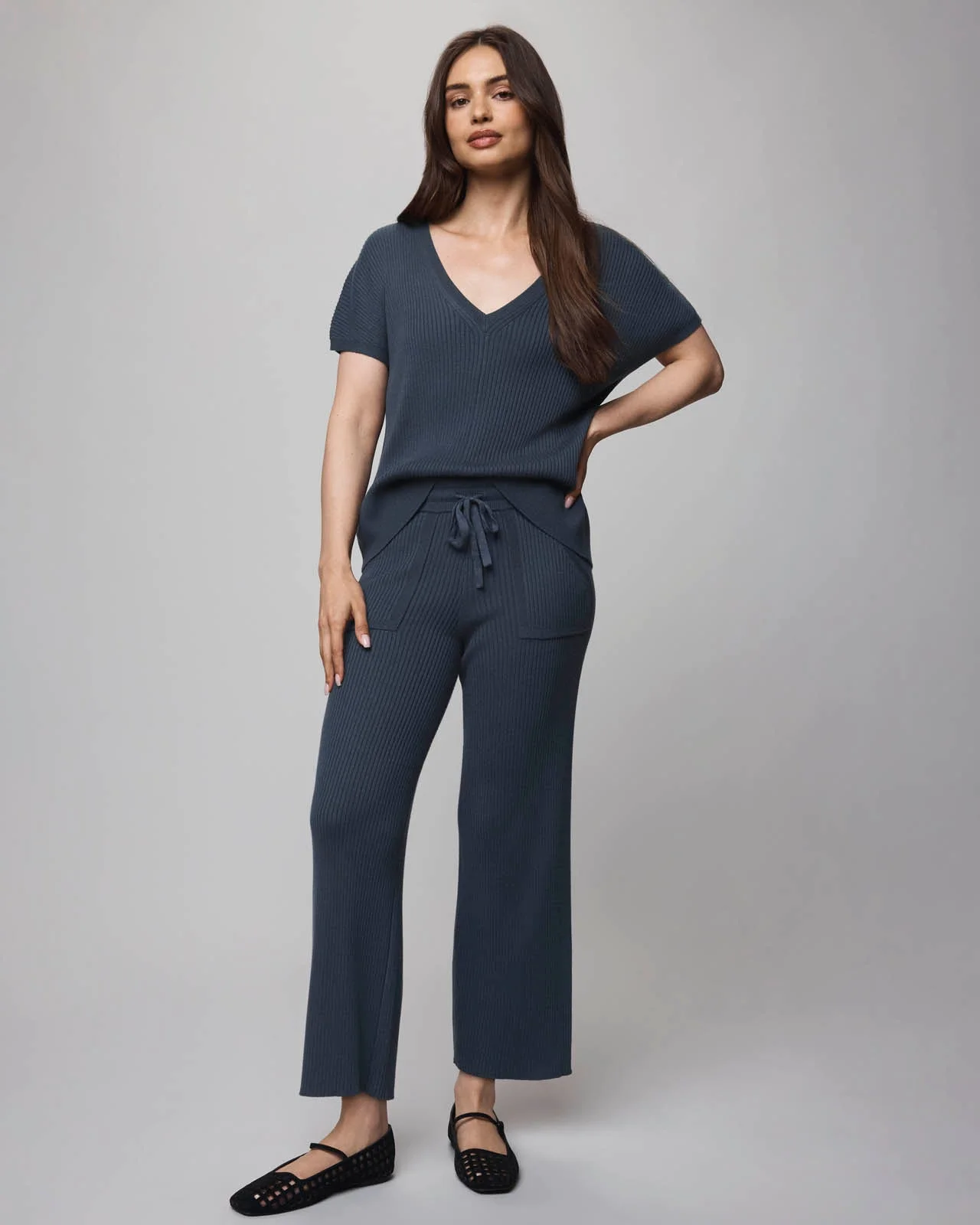 Georgie Cashblend Rib Pant - 1
