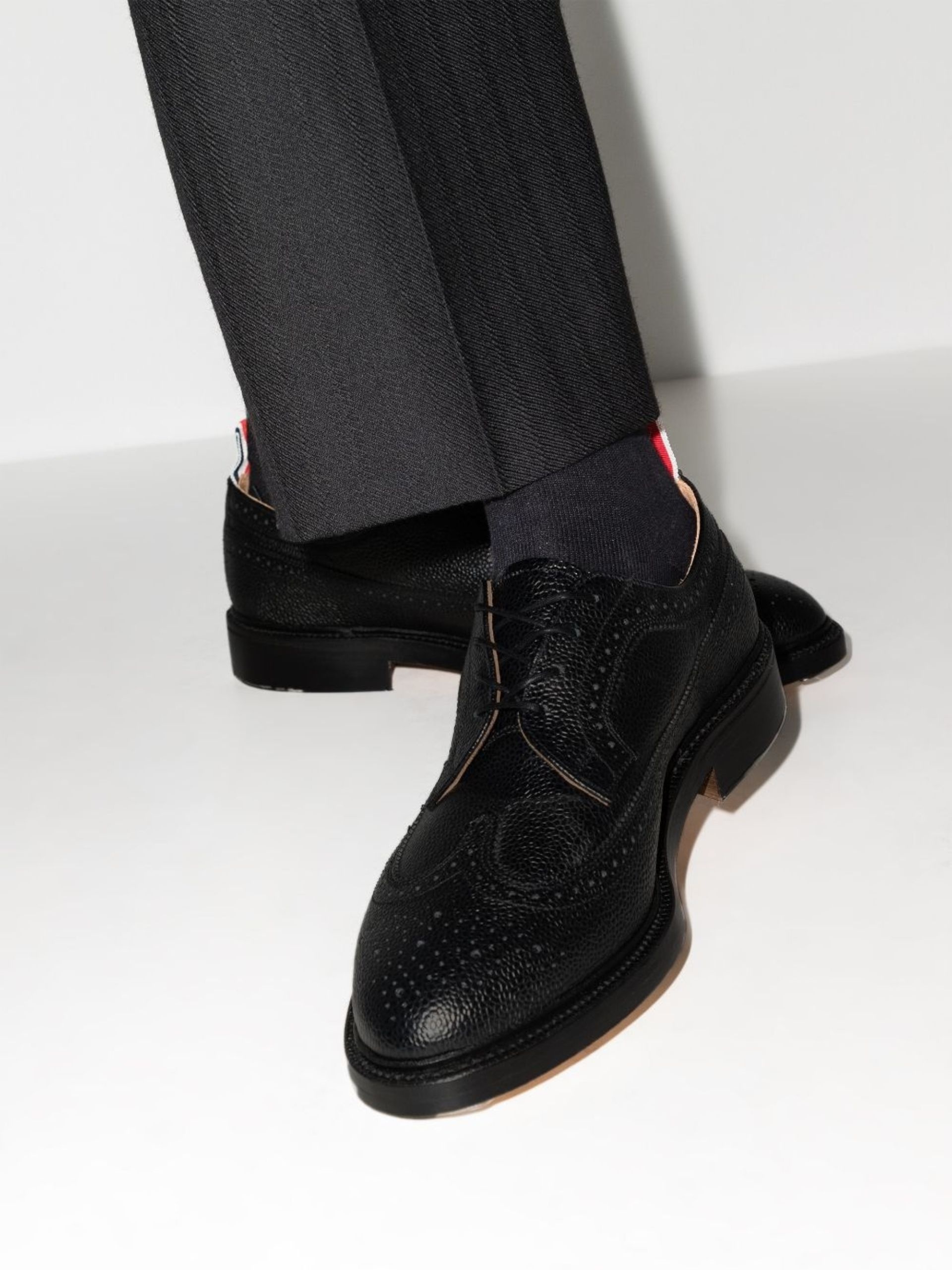 black Classic Longwing leather brogues - 5