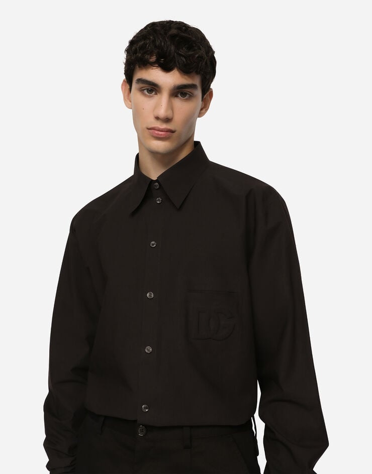 Cotton Martini-fit shirt with heat-sealed DG detail - 2