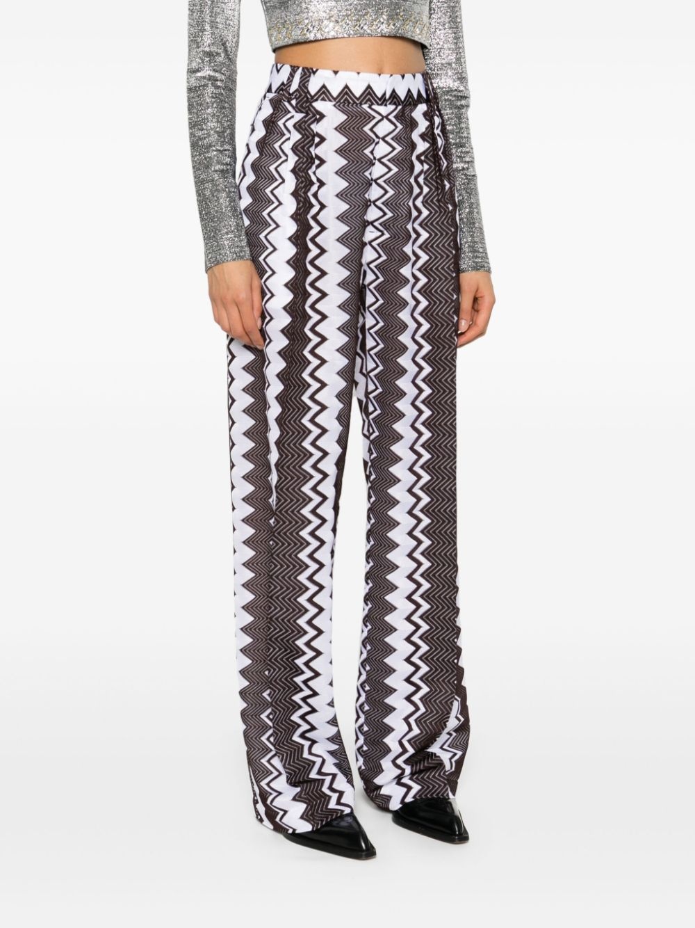 chevron-knit trousers - 3