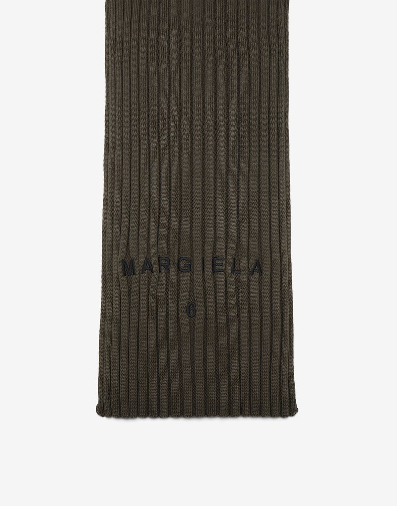 MM6 Maison Margiela Logo ribbed scarf outlook