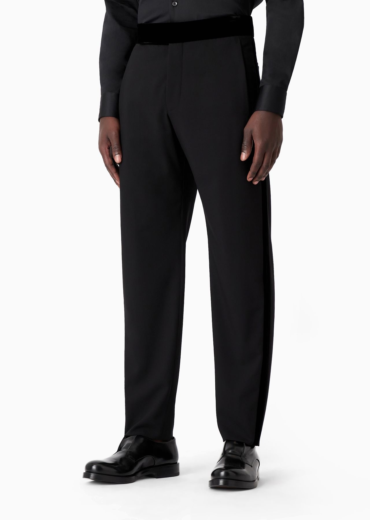 Giorgio’s Capsule Collection wool-crêpe tuxedo trousers - 2