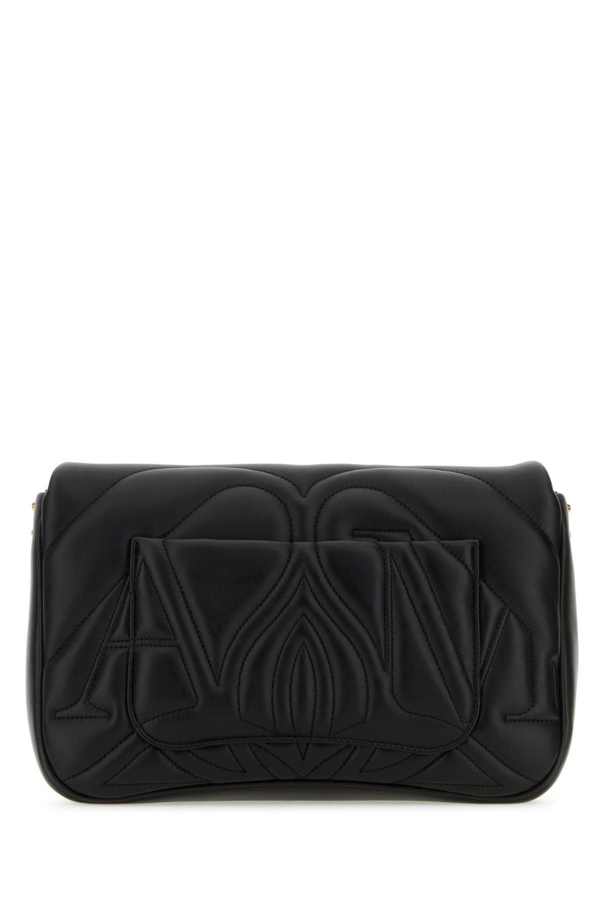 Alexander Mcqueen Women Black Leather Seal Shoulder Bag - 3