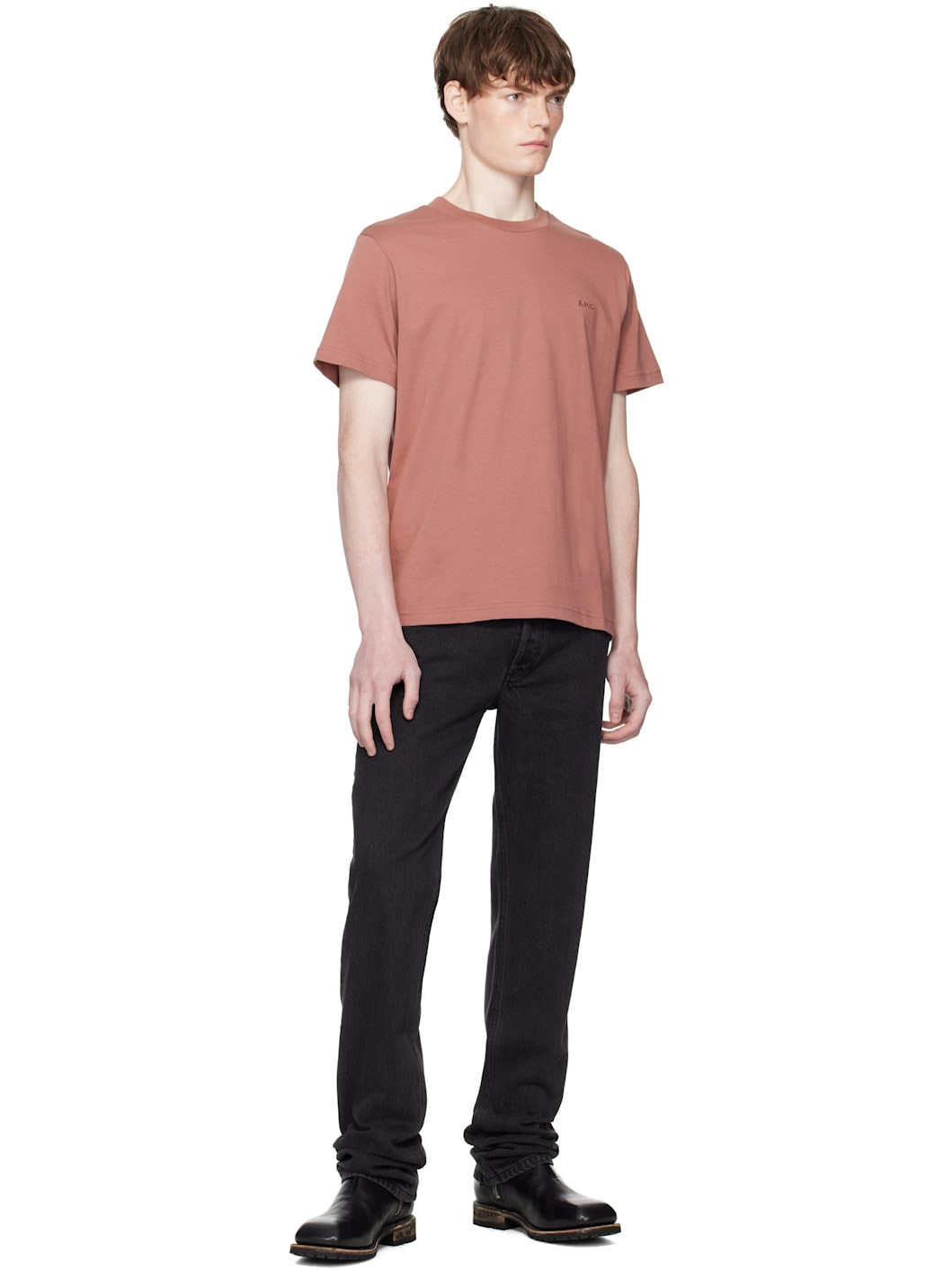 Pink Standard 'APC' Brodé T-shirt - 4