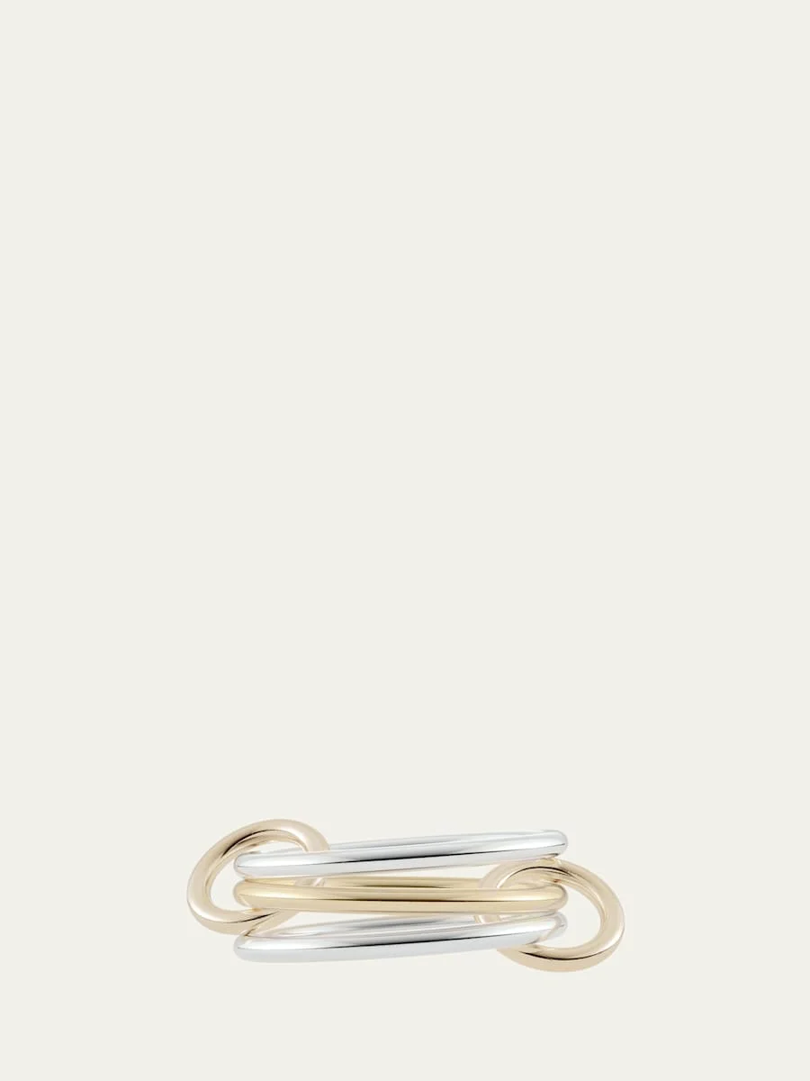 Solarium SY Three Link Ring in Sterling Silver and 18K Yellow Gold Connectors - 1