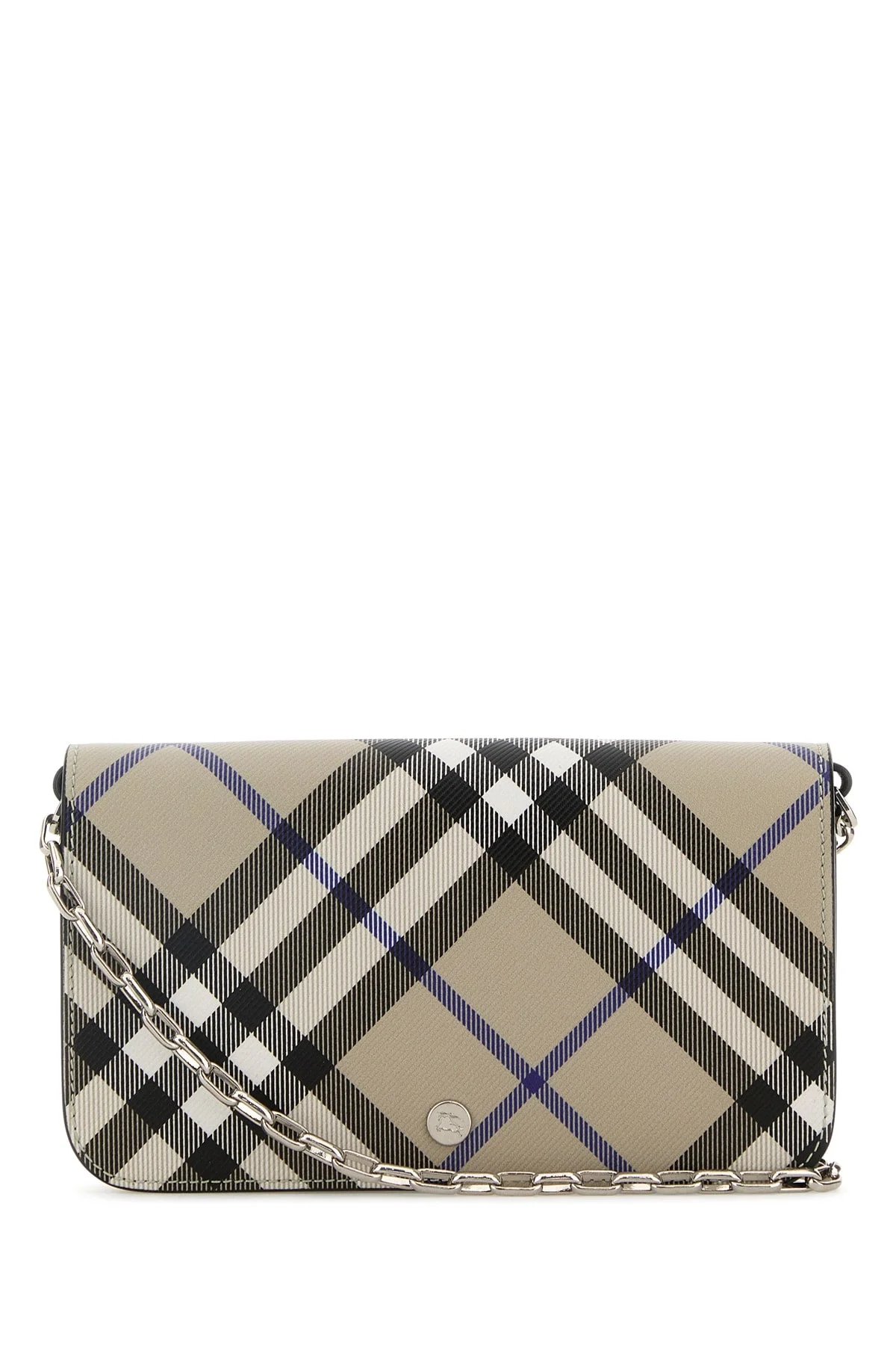 Burberry Check Chain Wallet Wallet — Beige - 1