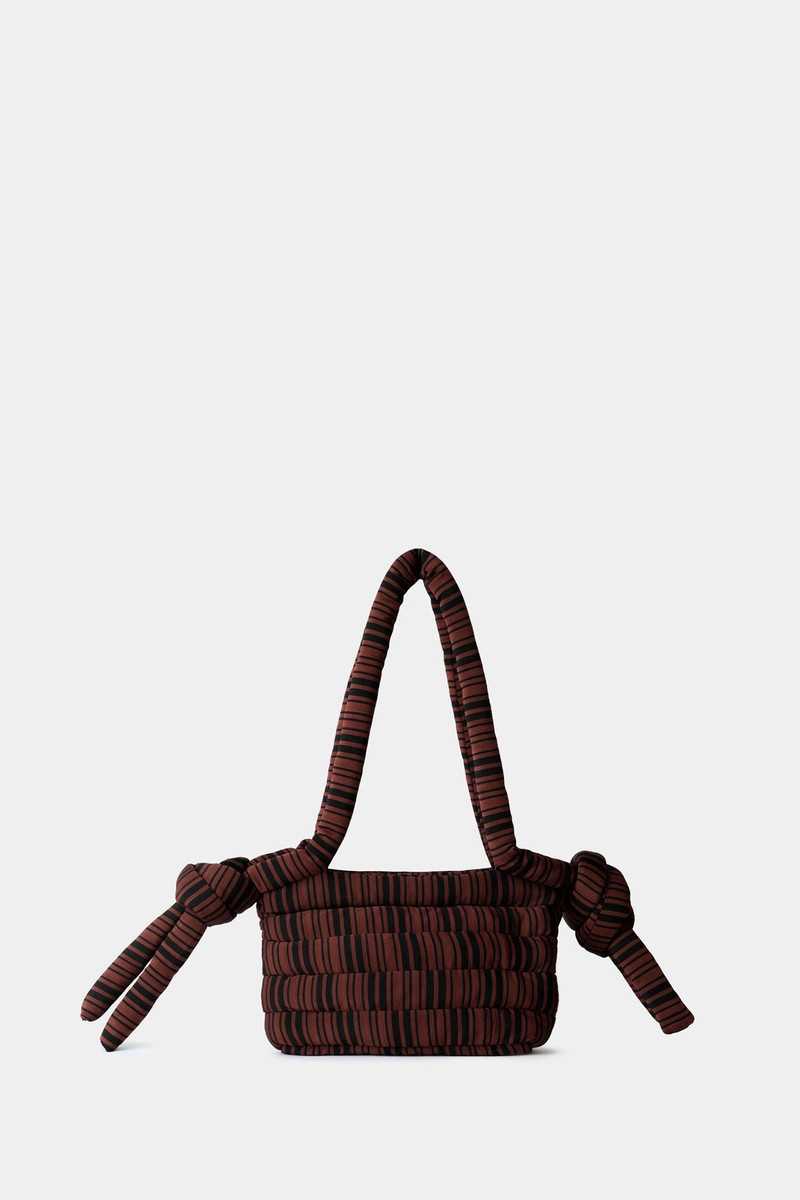 TUBO BAG / black & brown stripes 3