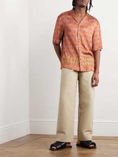 Dries Van Noten Cassi Camp-Collar Printed Satin Shirt outlook