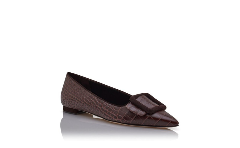 Brown Calf Leather Flat Pumps 3