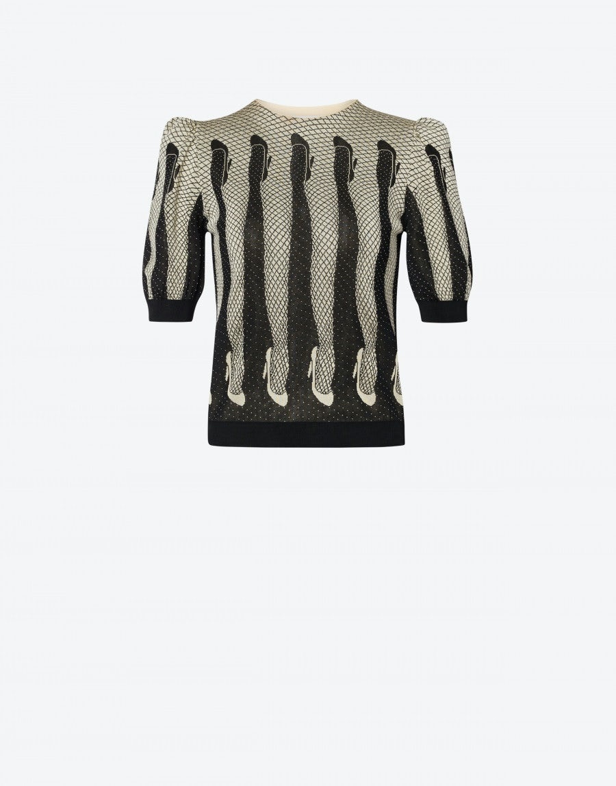 DANCER'S LEG KNIT TOP - 1