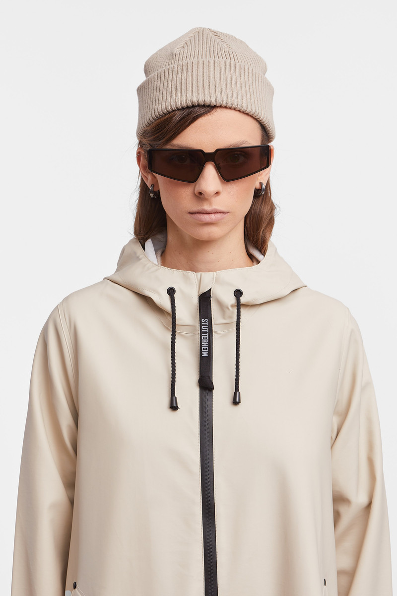 Mosebacke Long Lightweight Zip  Raincoat Oyster 7