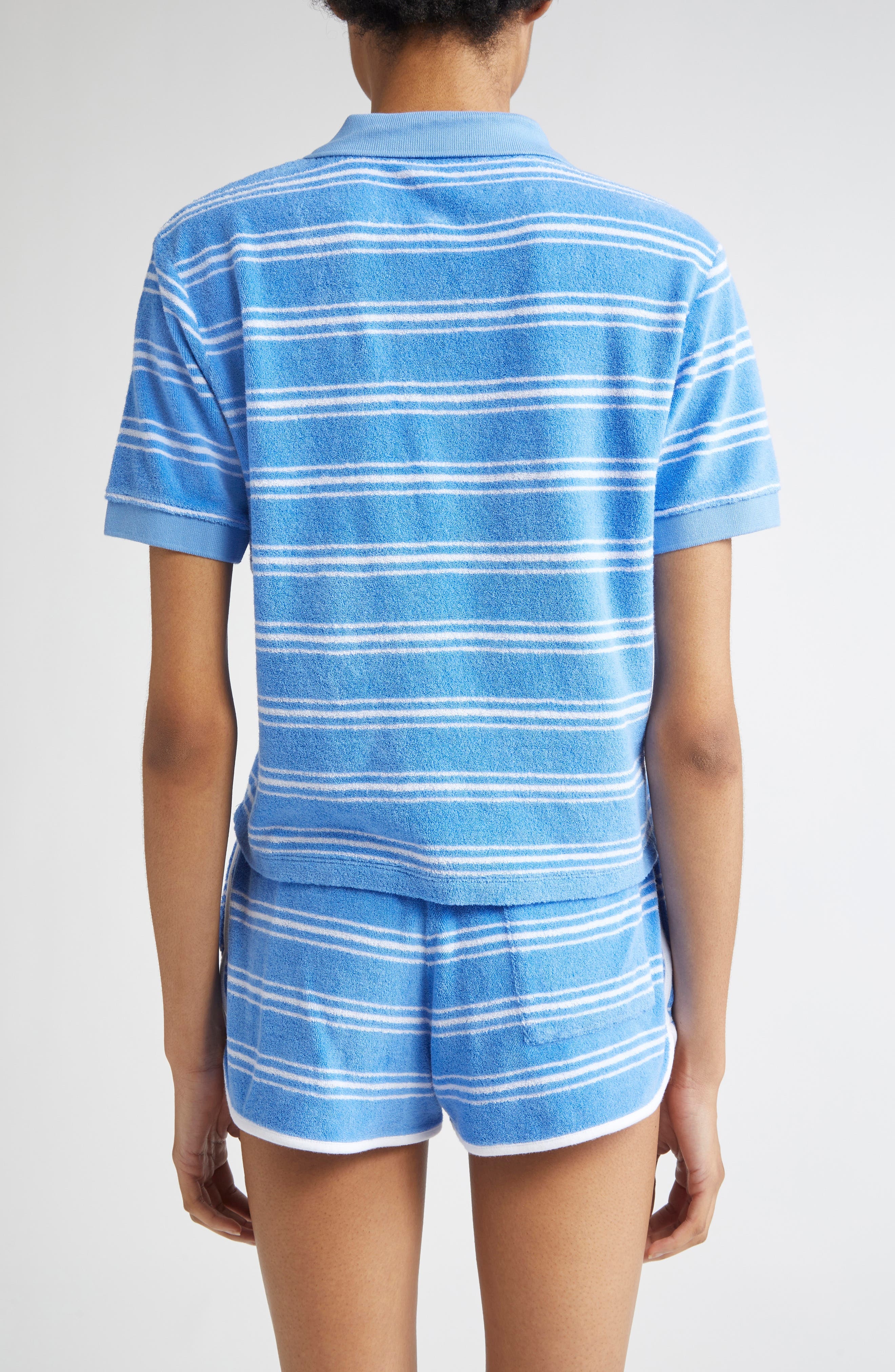 Sporty & Rich Terry Cloth Polo in Juniper at Nordstrom - 3