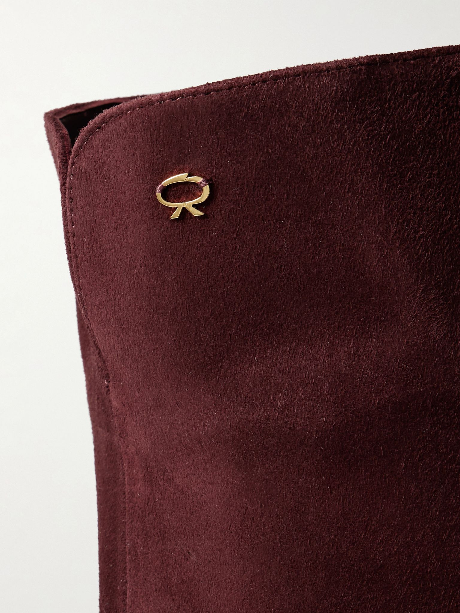 85 suede over-the-knee boots Burgundy - 4