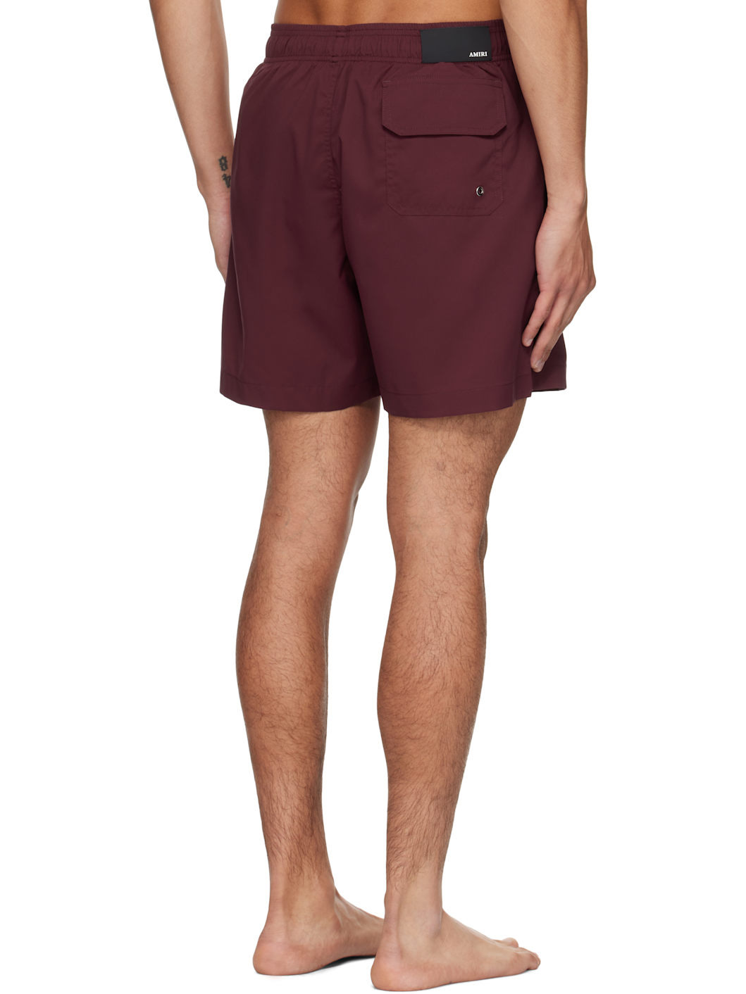 Burgundy 'Club Amiri' Swim Shorts - 3