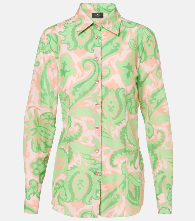 Printed cotton and silk shirt - 1