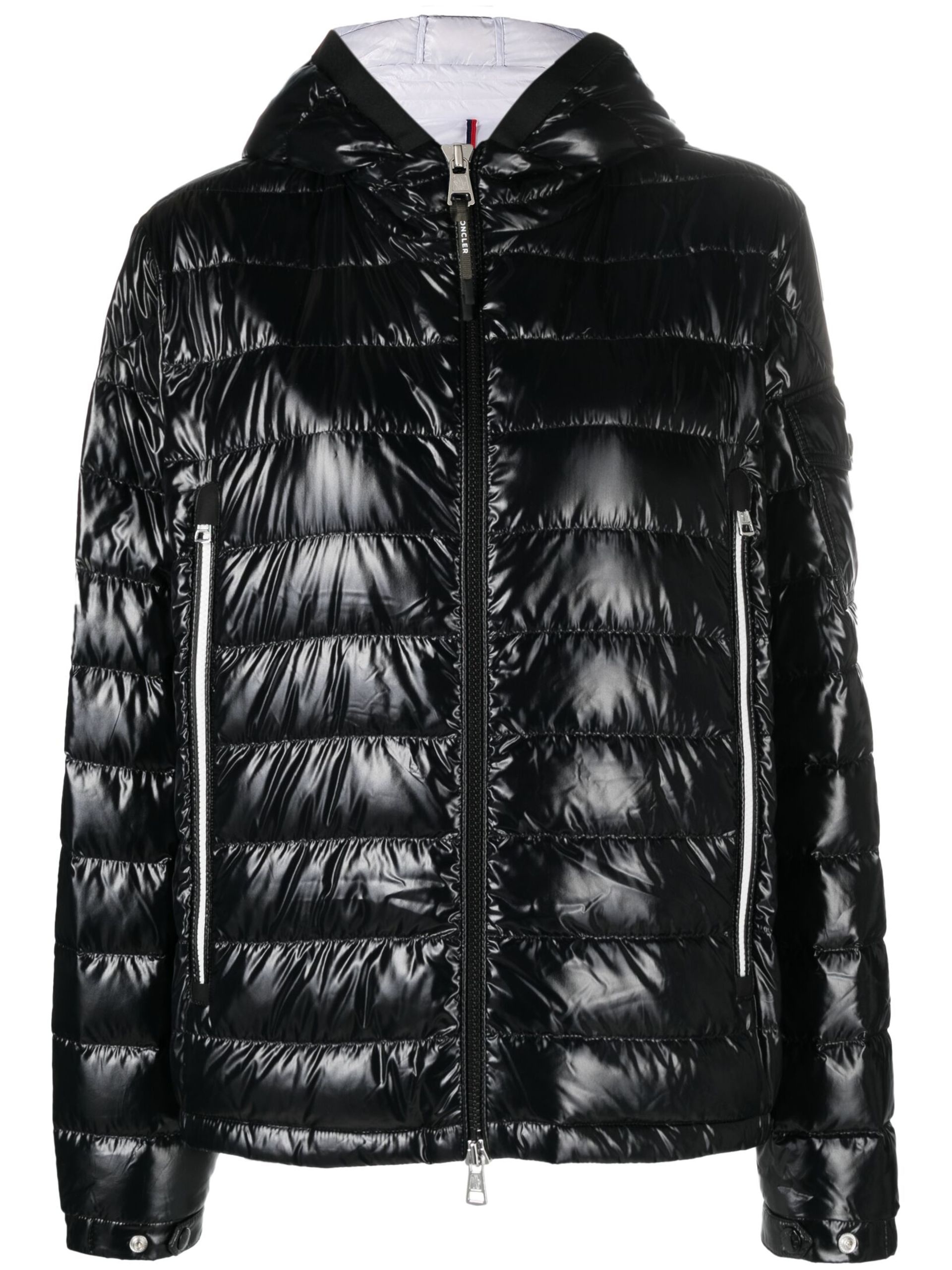 Black Galion Hooded Quilted Down Jacket - 1