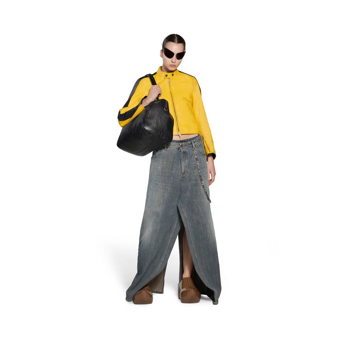 Women's Shrunk Racer Jacket in Yellow - 2
