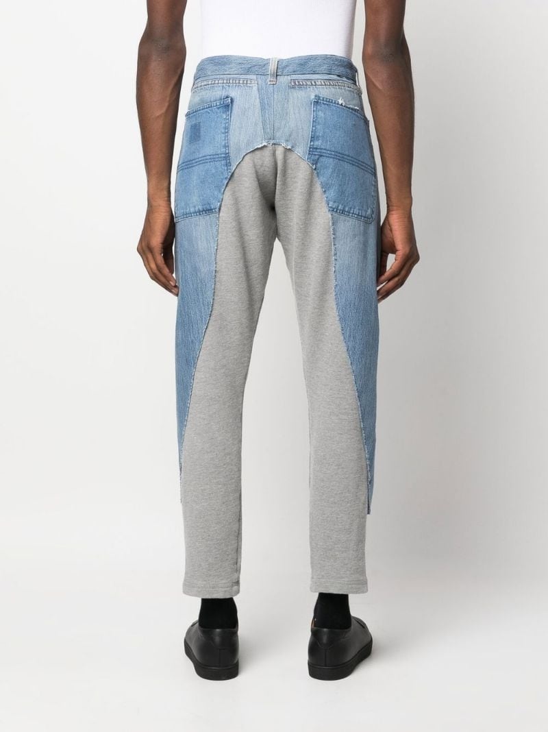 patchwork-detail cropped jeans - 4