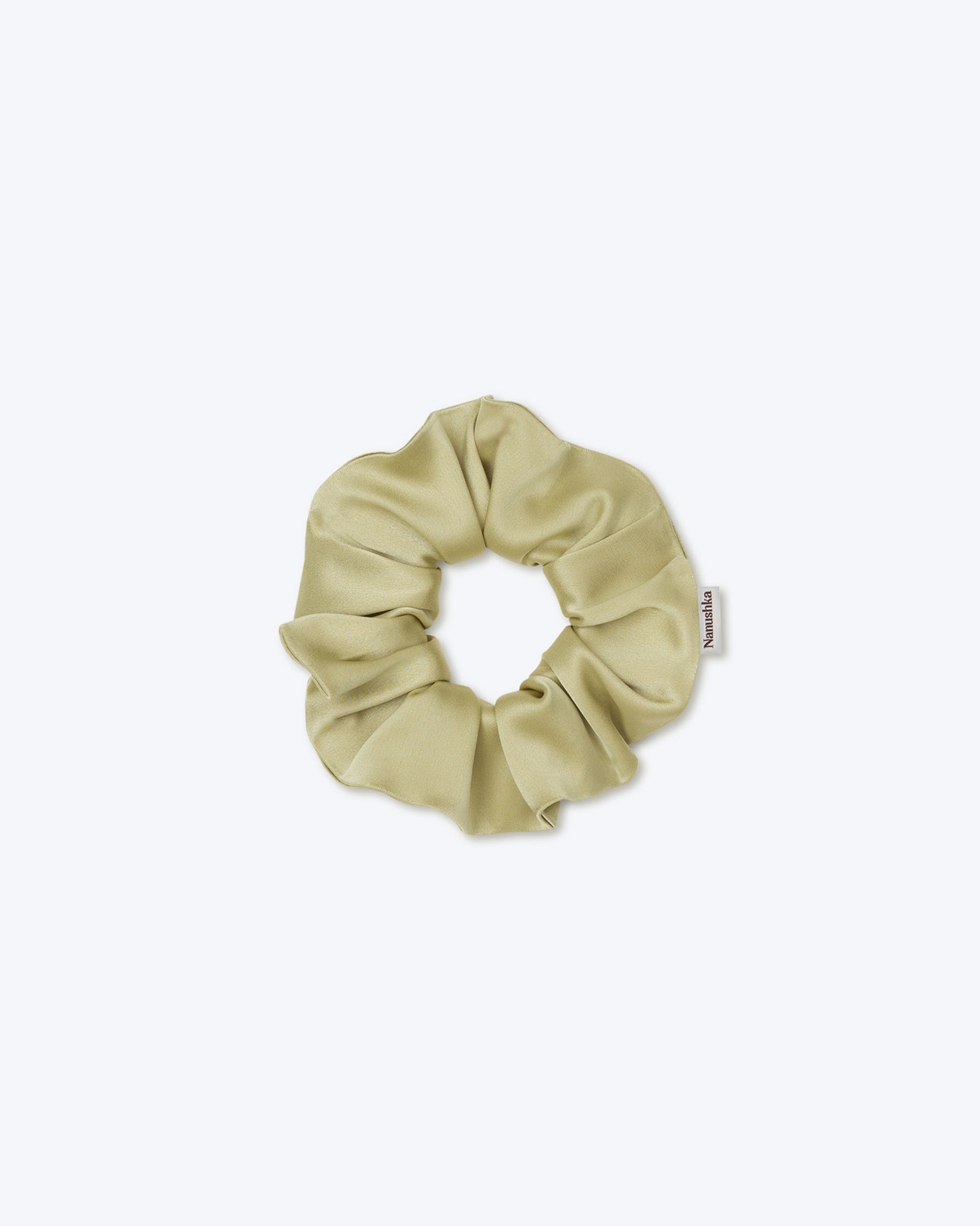 LOU - Slip satin scrunchie - Lime - 1