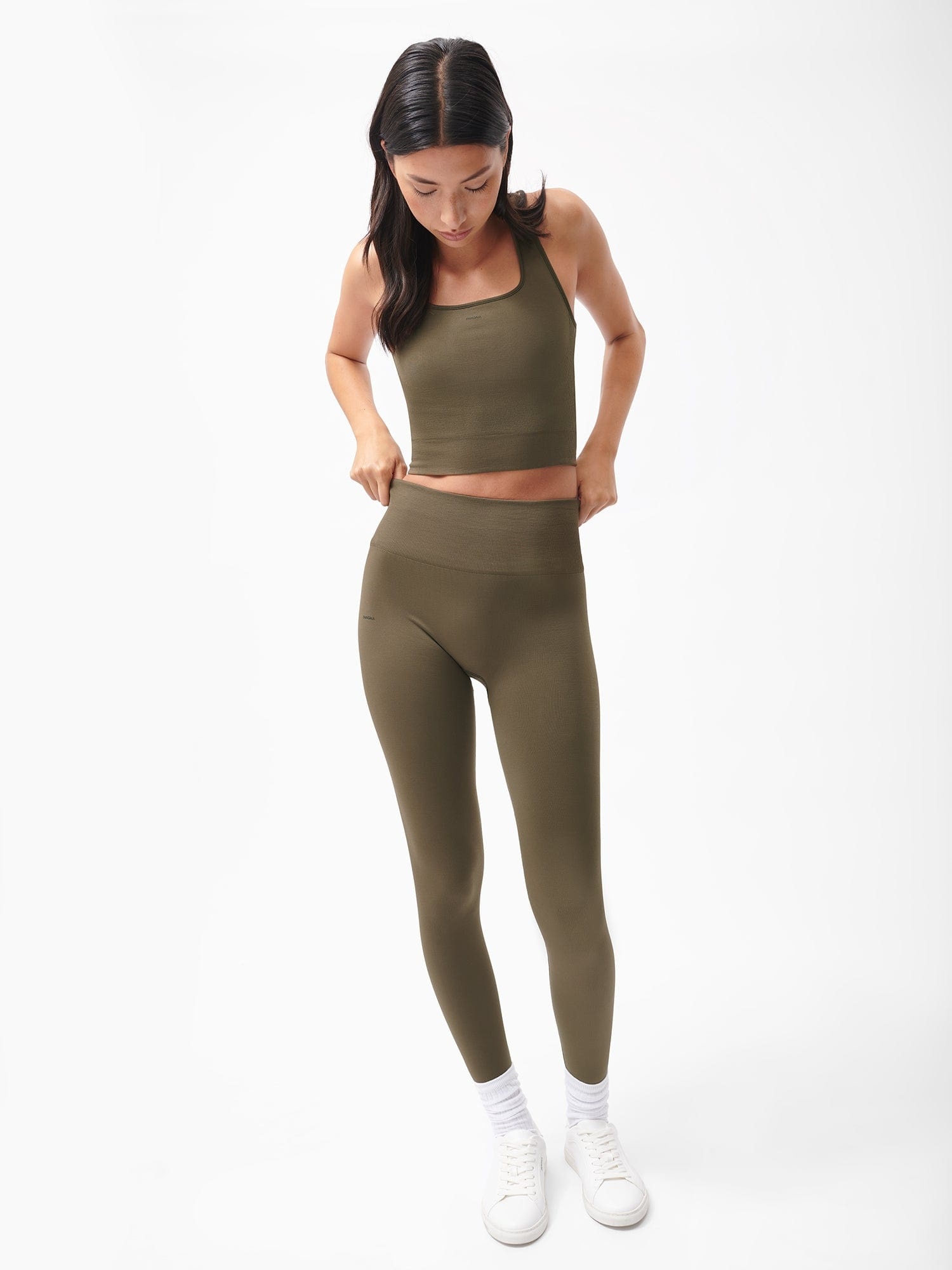 Women's Plant-Stretch Compressive Ribbed Tank Top - Soil Brown - 5