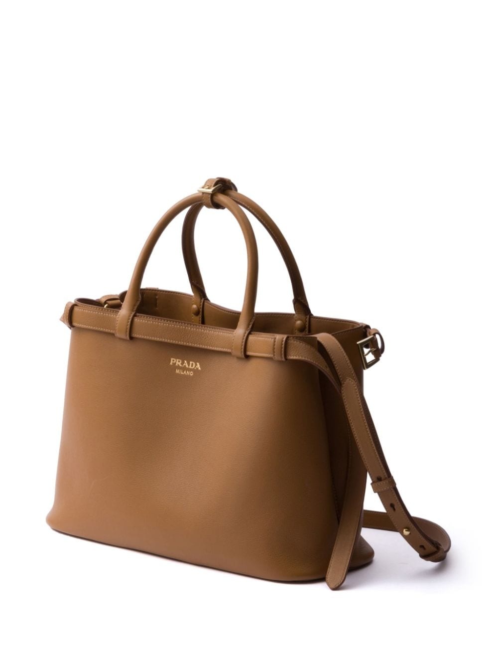 medium belted leather handbag - 4
