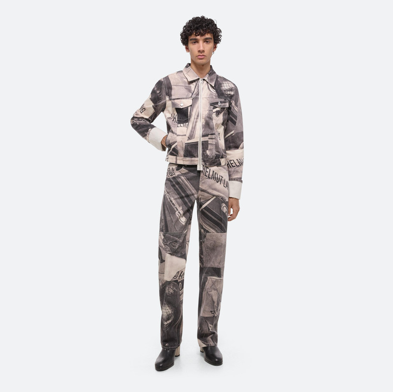 Helmut Lang CUFFED PRINTED DENIM TRUCKER JACKET outlook