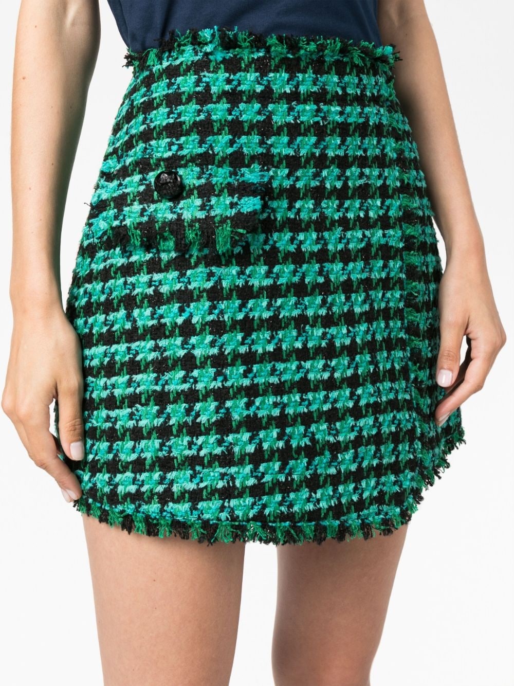 tweed houndstooth-pattern shorts - 5