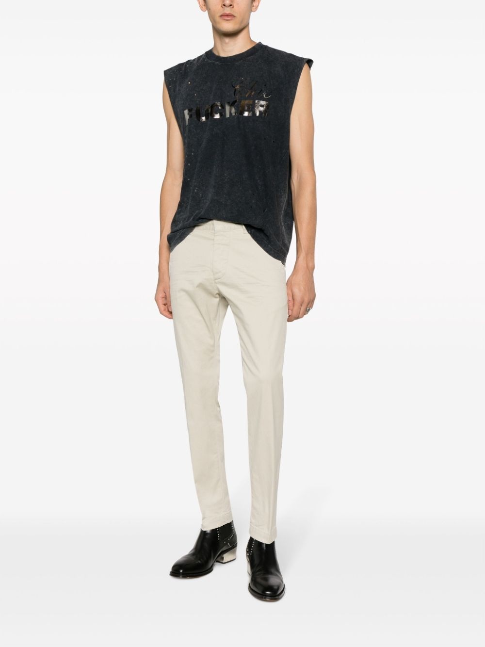 low-rise slim-fit cotton chinos - 2