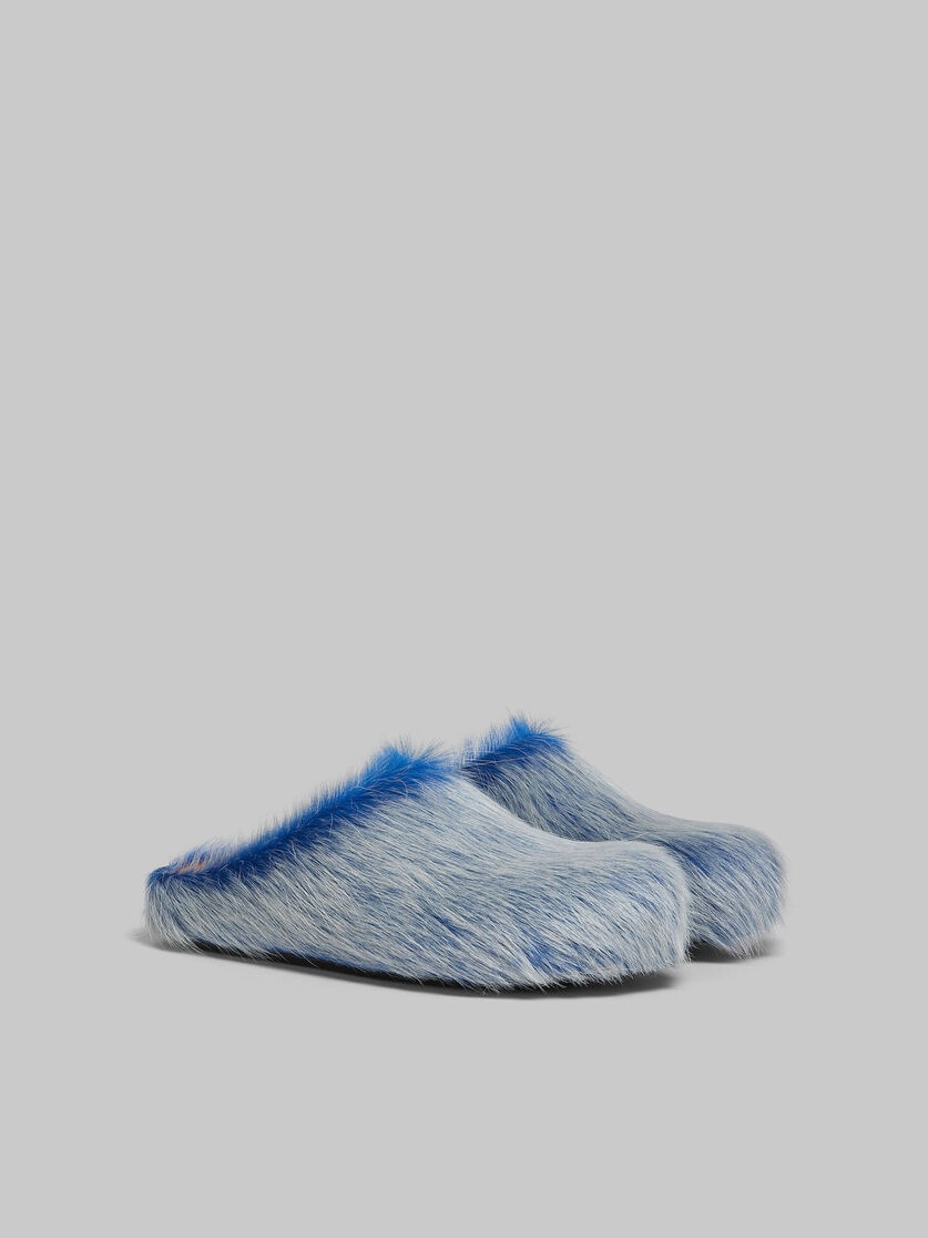 INDIGO LONG HAIR CALFSKIN FUSSBETT SABOT - 2
