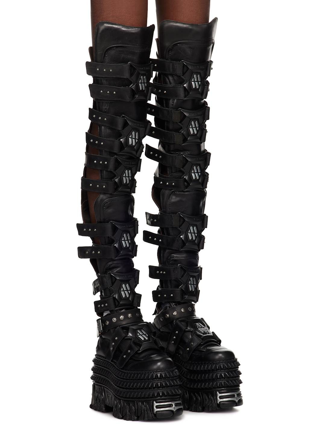 Black New Rock Edition Gamer Tall Boots - 4