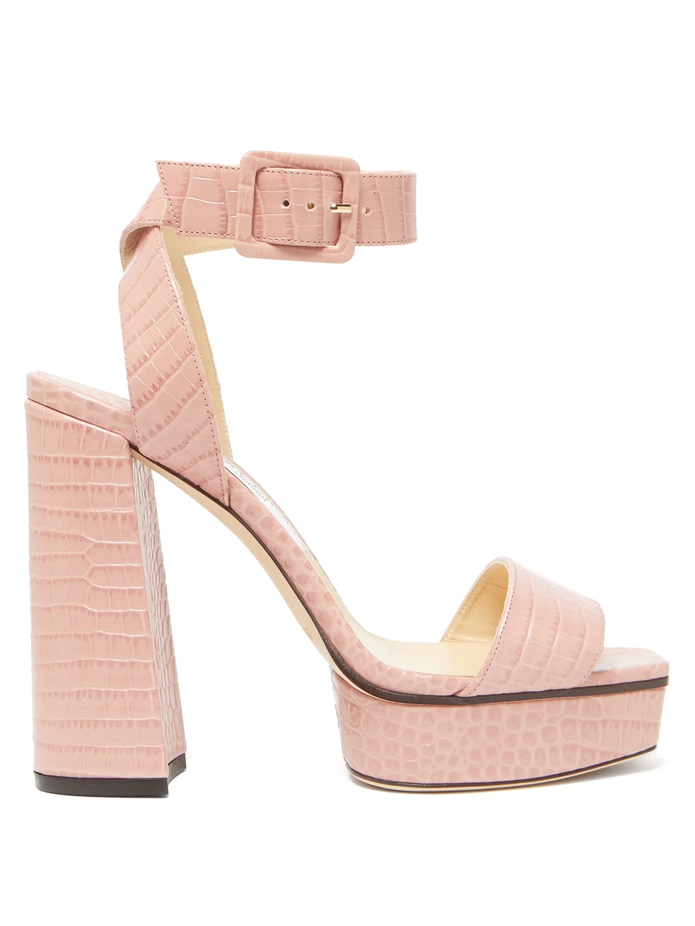 Jax crocodile-effect leather platform sandals - 1