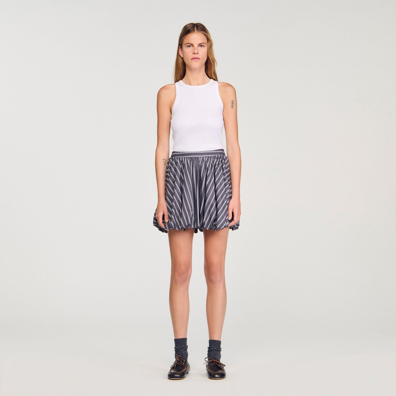 Sandro STRIPED RHINESTONE BUBBLE SKIRT outlook