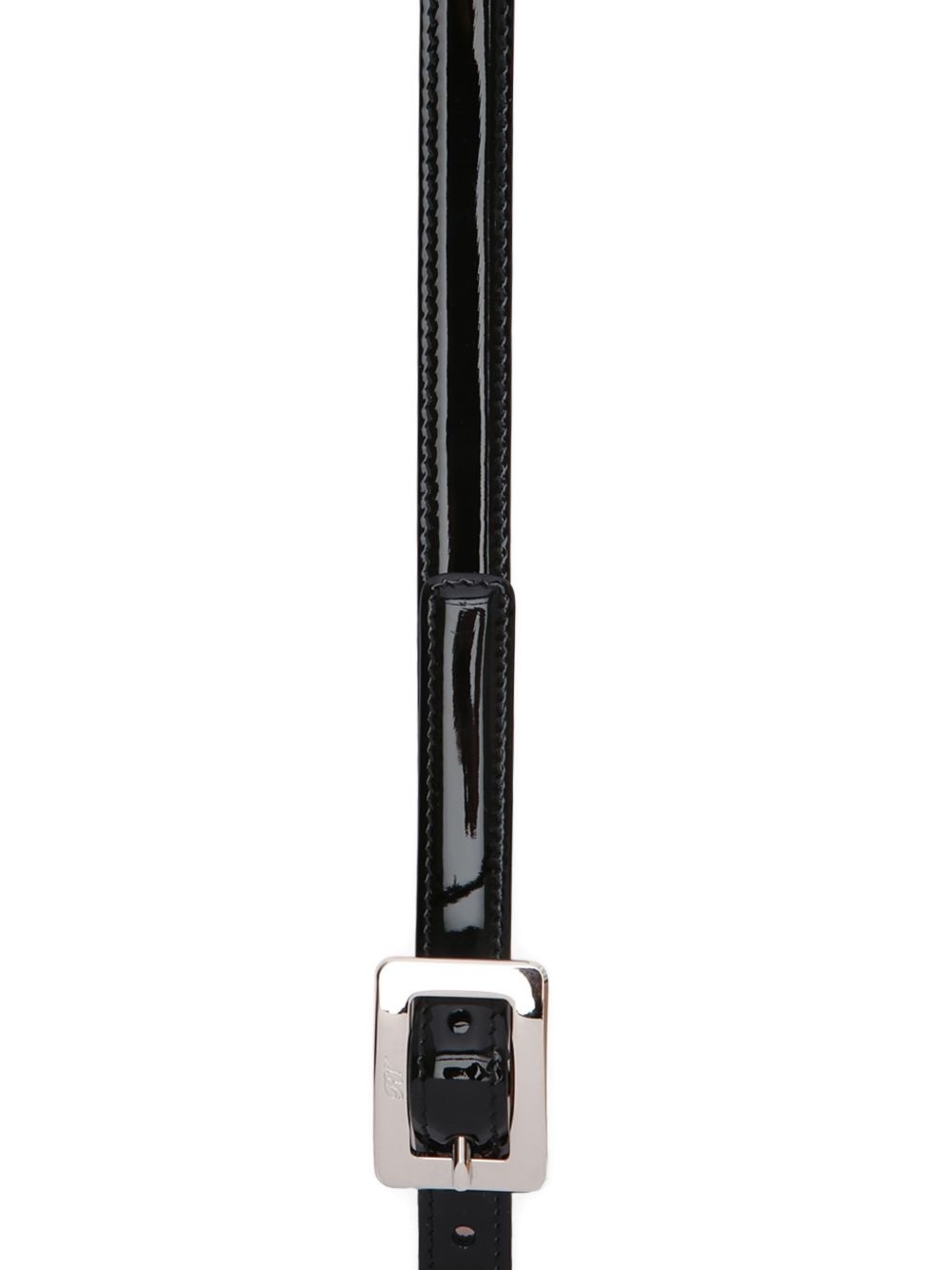 patent leather double buckle belt - 3