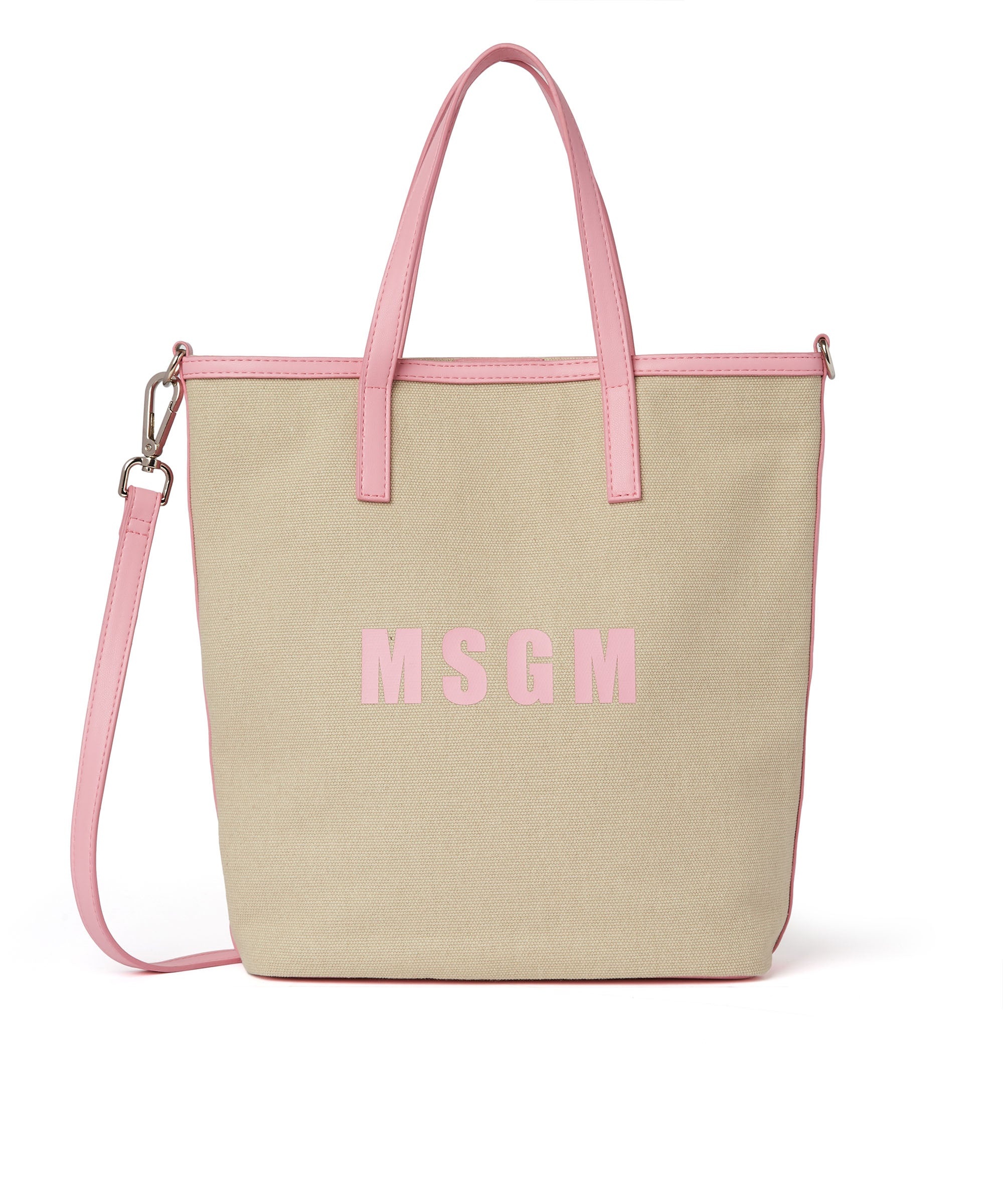 Canvas tote bag with piping and printed logo - 1