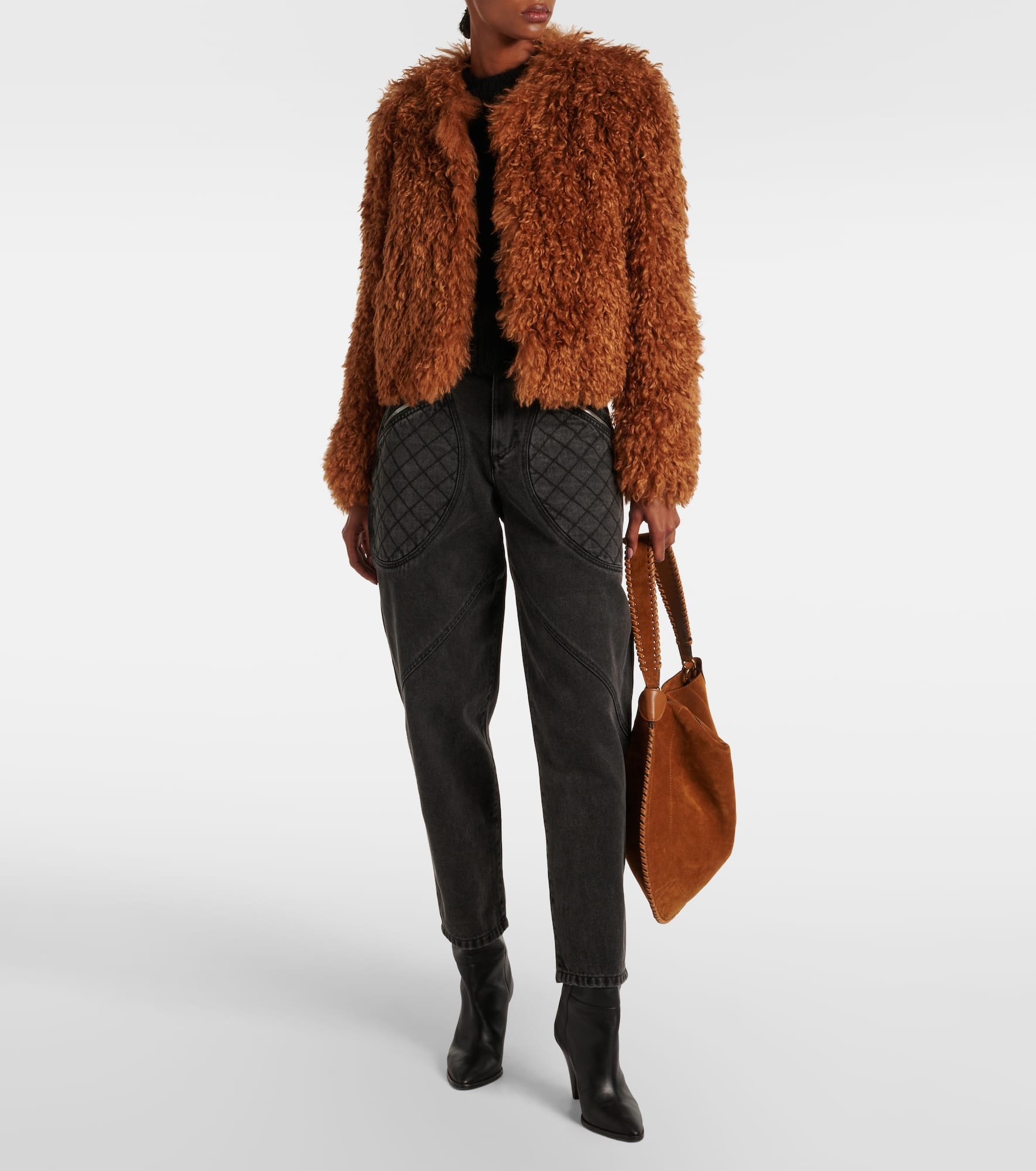 Faustine cropped faux-shearling jacket - 2