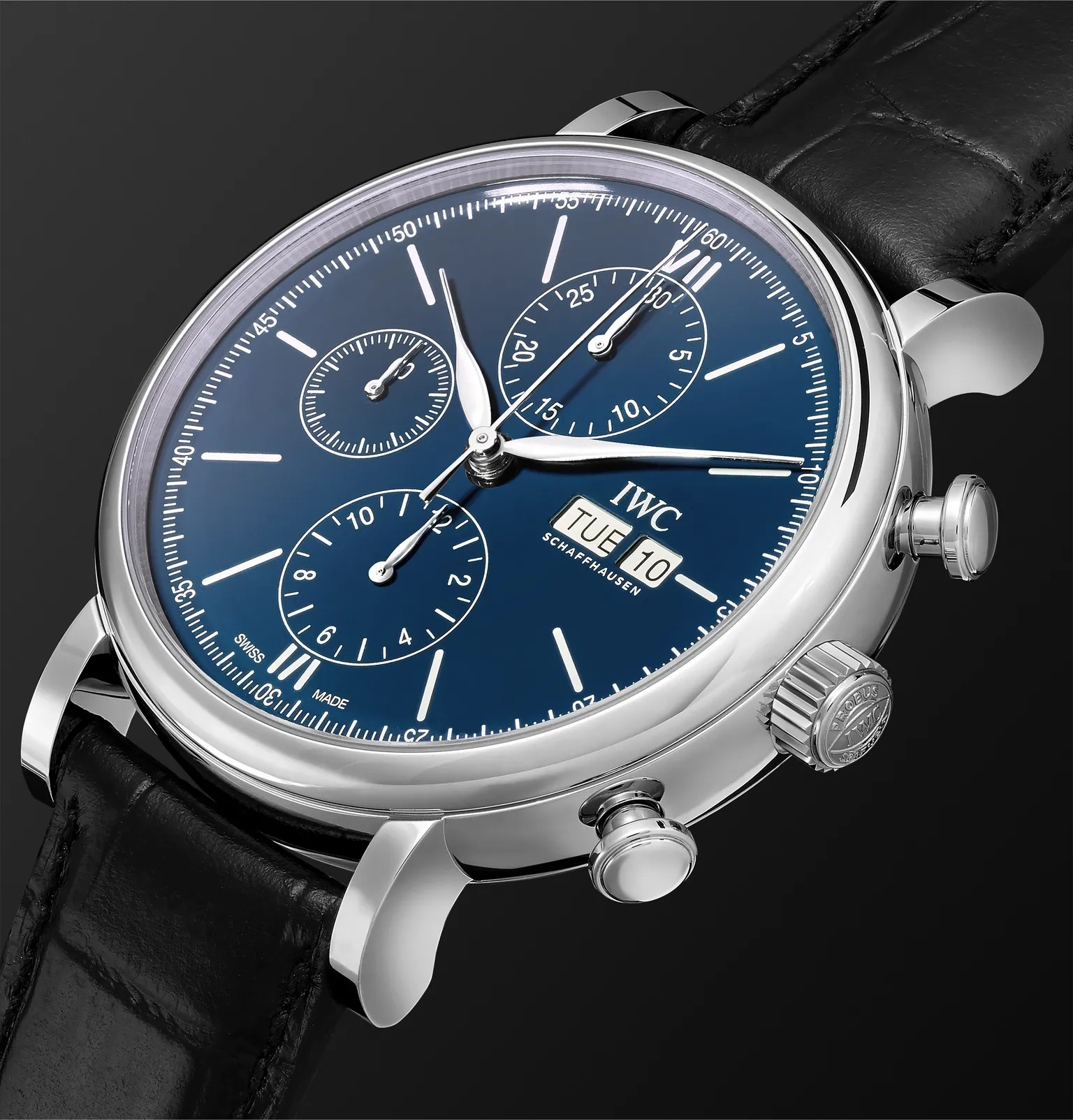 Portofino 150 Years Limited Edition Chronograph 42mm Lacquered-Dial Stainless Steel and Alligator Wa - 4