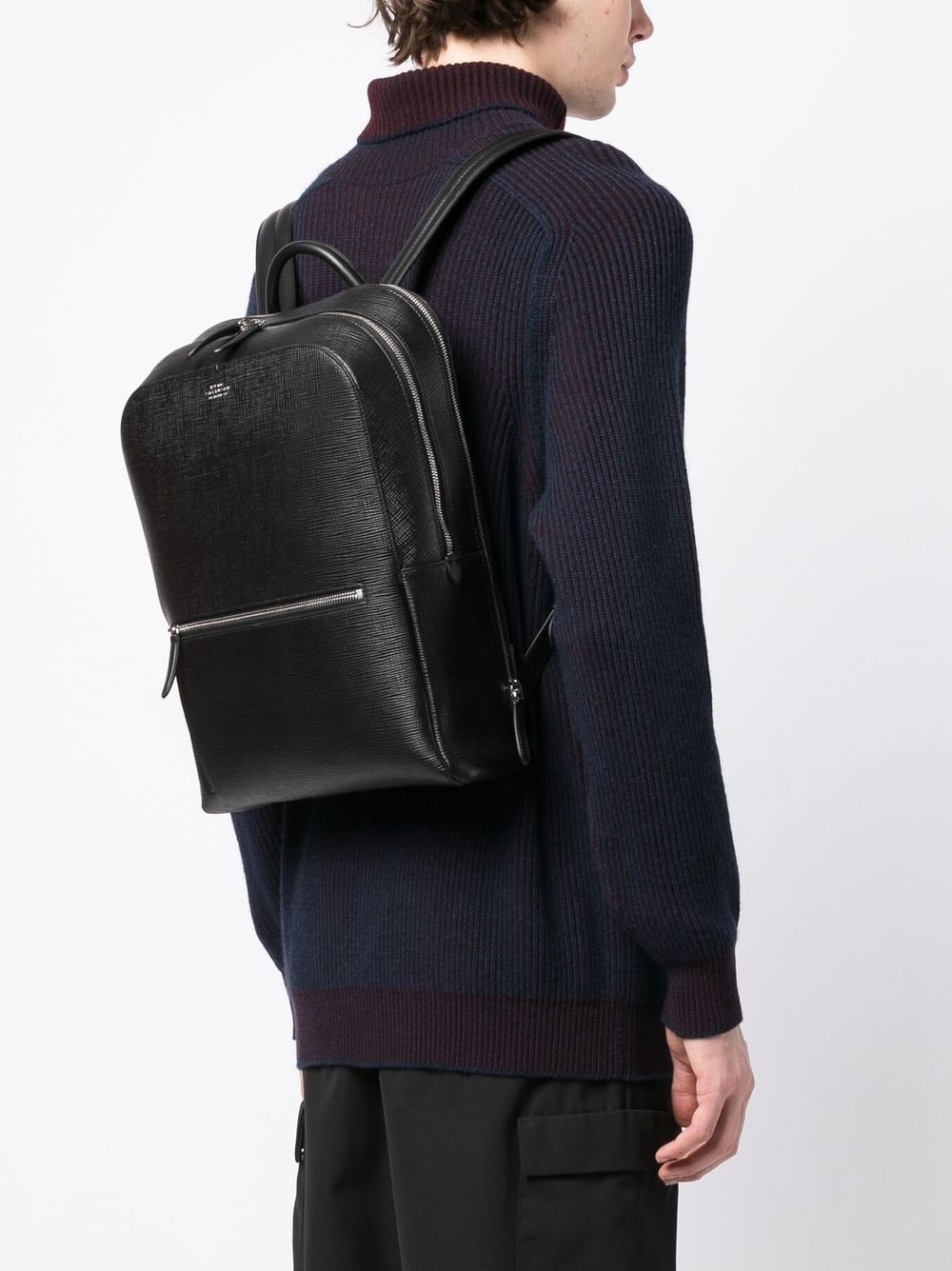 grained-calf leather backpack - 2